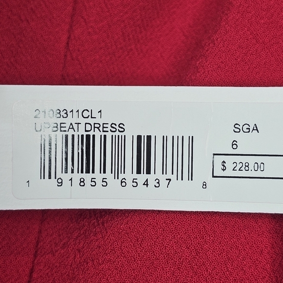 Trina Turk Upbeat One Flounce Shoulder Sheath Dress In Sangria - Picture 7 of 9